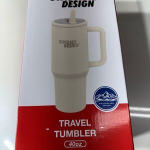 Swiss design Men’s Cream Travel Tumbler with Handle - 40oz